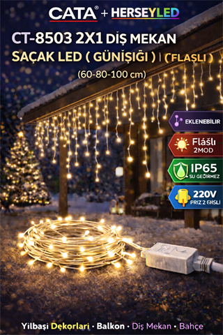 CT-8503 2X1 DIŞ MEKAN SAÇAK LED ( GÜNIŞIĞI ) ( FLAŞLI ) (60-80-100 cm ) CATA