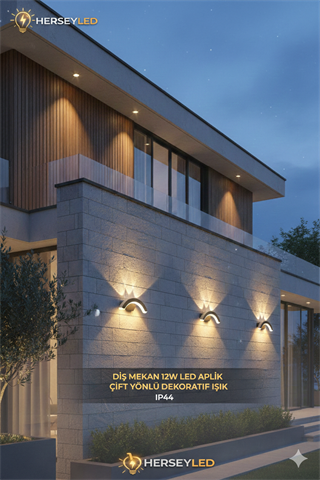 DIŞ MEKAN 12W LED APLİK GÜNIŞIĞI ÇİFT YÖNLÜ DEKORATİF IŞIK ECN-4070-30