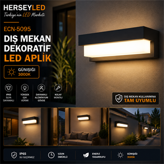 ECN-5095 DIŞ MEKAN DEKORATİF LED APLİK GÜNIŞIĞI 3000K
