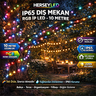 IP65 DIŞ MEKAN İP LED RGB 10MT FONKSİYONLU RGB