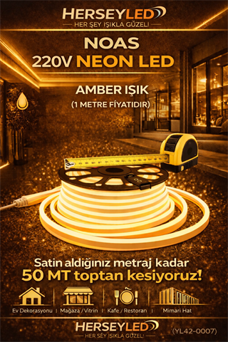 NOAS 220V NEON LED AMBER 8X16 MM NOAS YL42-0006