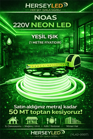 NOAS 220V NEON LED YEŞİL 8X16 MM NOAS YL42-0005