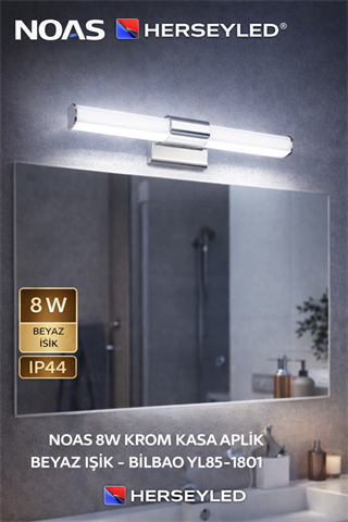 NOAS 8W KROM KASA APLİK BEYAZ IŞIK - BİLBAO YL85-1801