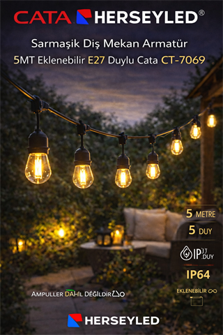 Sarmaşık Dış Mekan Armatür 5MT- 5 DUYLU  Eklenebilir E27 Duylu cata ct-7069