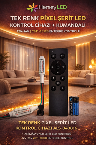 Tek Renk Pixel Şerit Led Kontrol Cihazı 2811-2812B