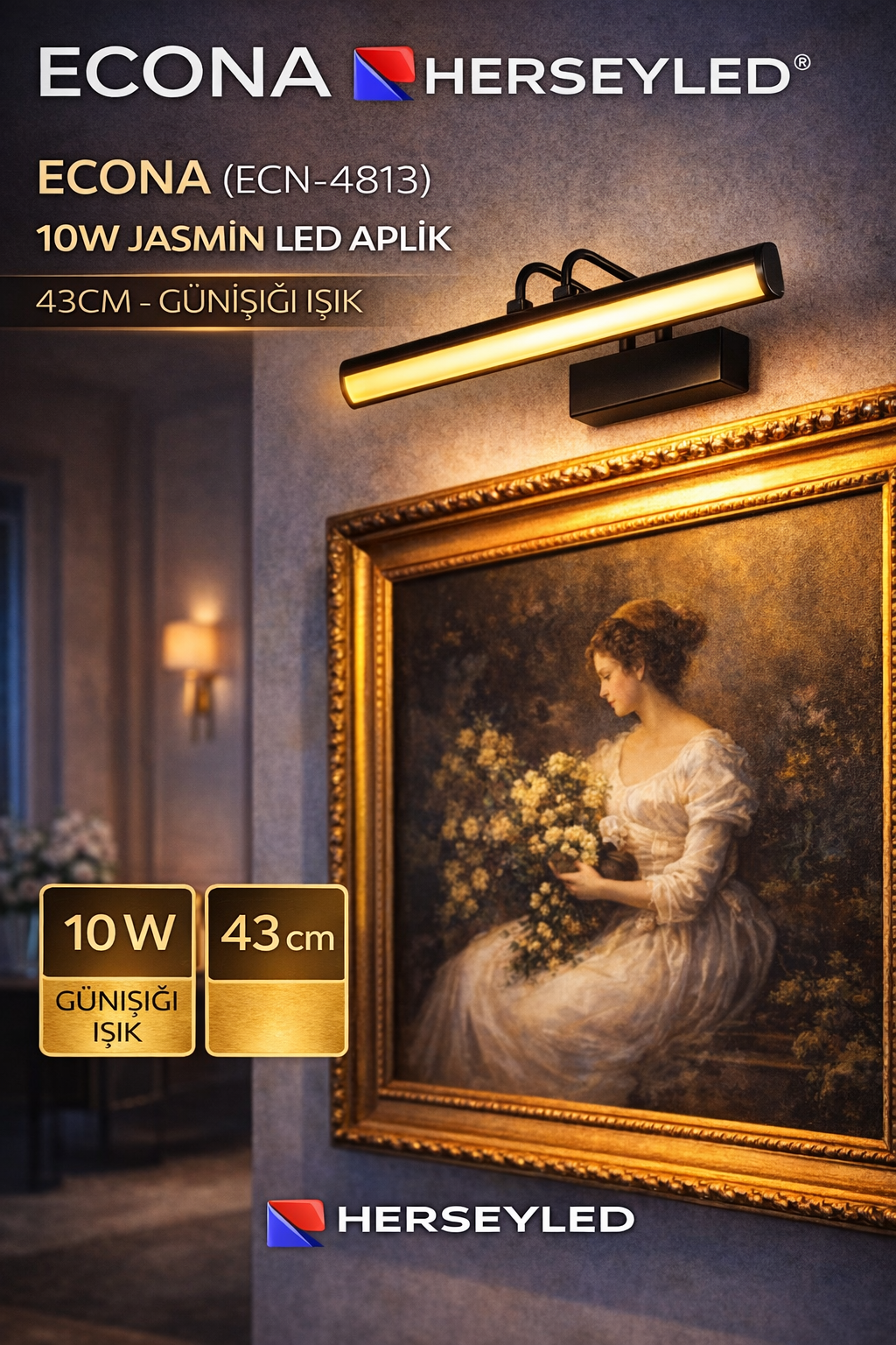 10W JASMİN LED APLİK - 43CM - GÜNIŞIĞI IŞIK