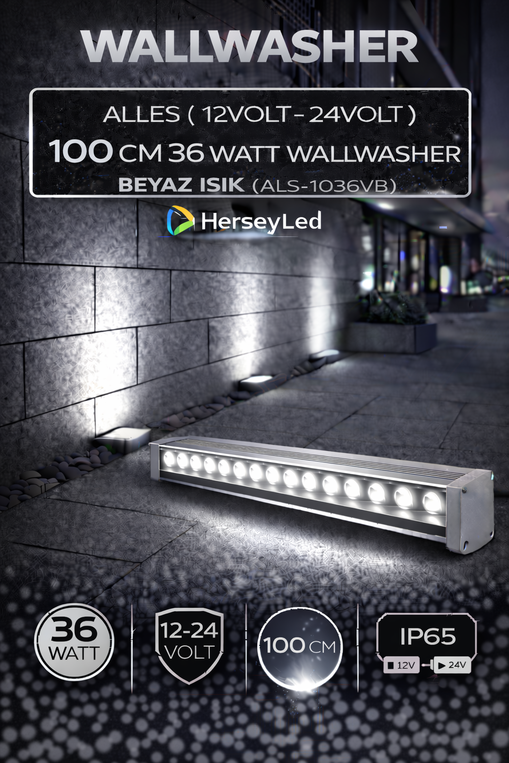 12V / 24V WALLWASHER 100 CM 36 WATT  - BEYAZ IŞIK