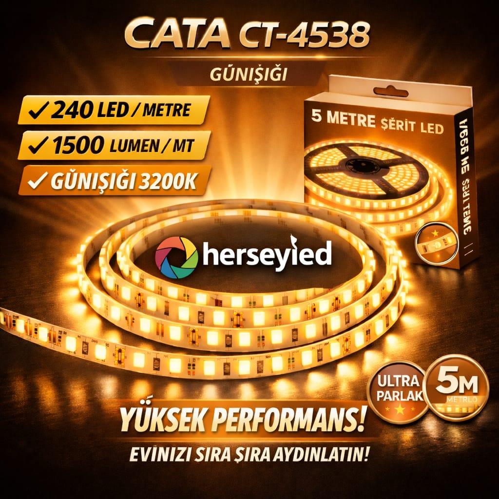 240 LEDLİ GÜNIŞIĞI ULTRA PARLAK ŞERİT LED 5 METRE CATA CT-4538 G