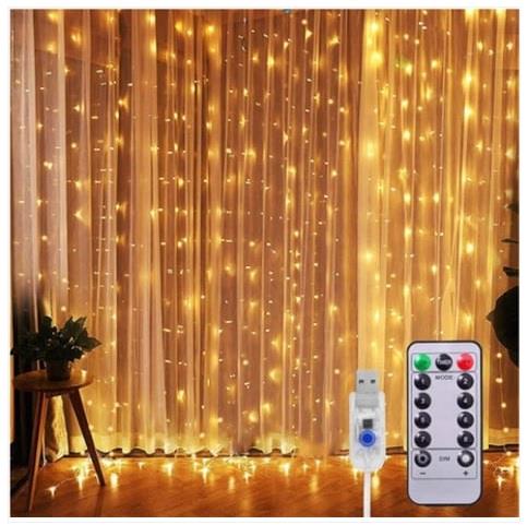 3x3 Perde LED Günışığı  #124; 8 Fonksiyonlu Animasyon  #124; USB Girişli Yılbaşı Perde Işık  #124; 300 LED Günışığı Perde