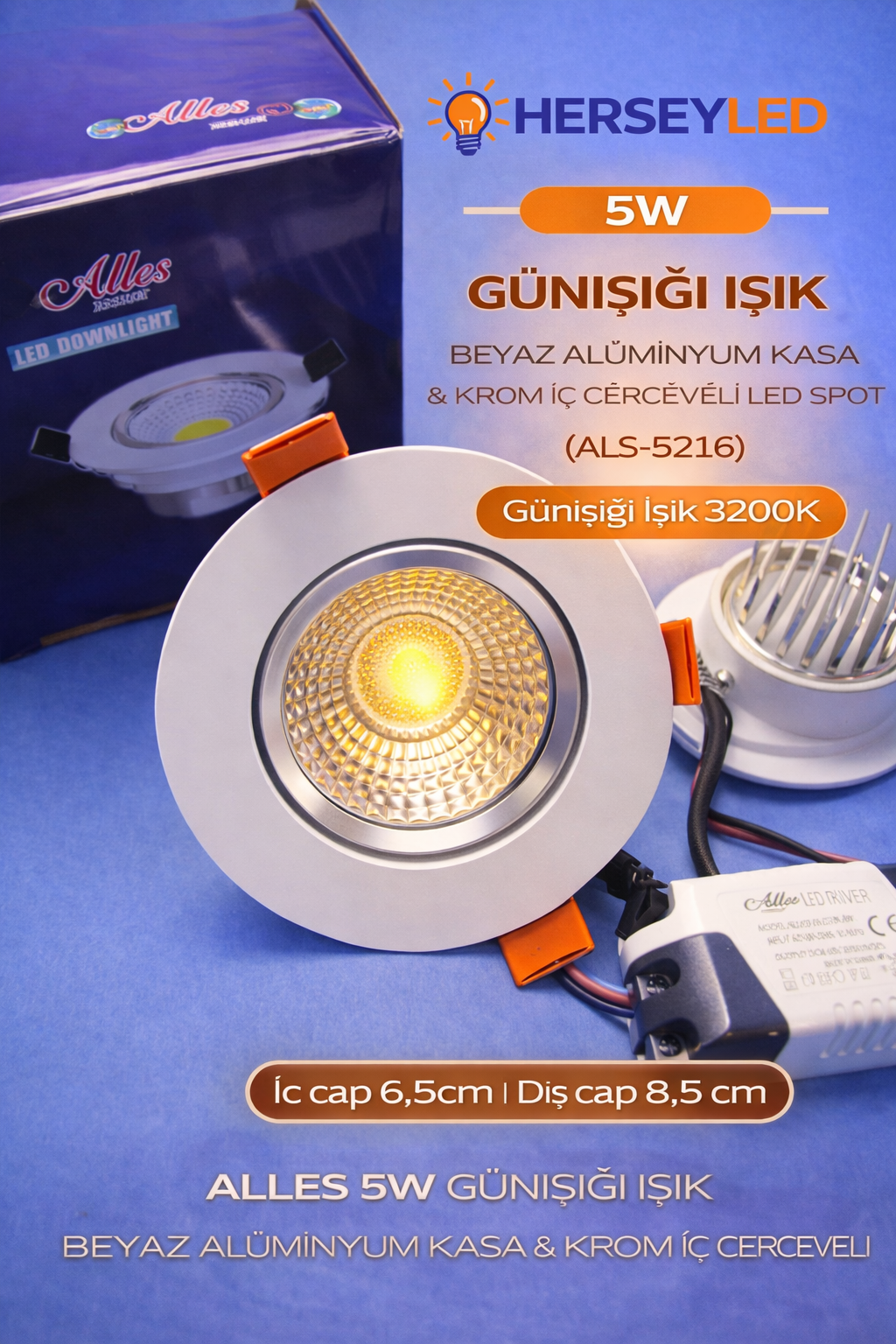 ALLES 5W GÜNIŞIĞI BEYAZ KASA LED SPOT