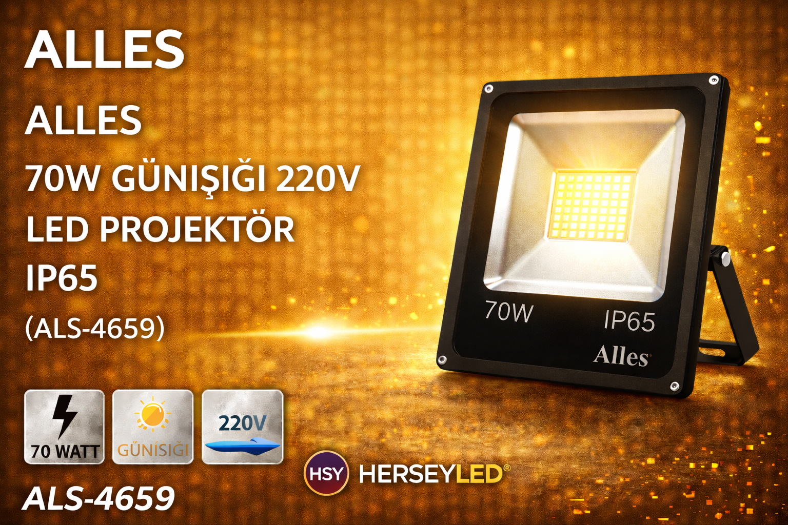 ALLES 70W GÜNIŞIĞI LED PROJEKTÖR