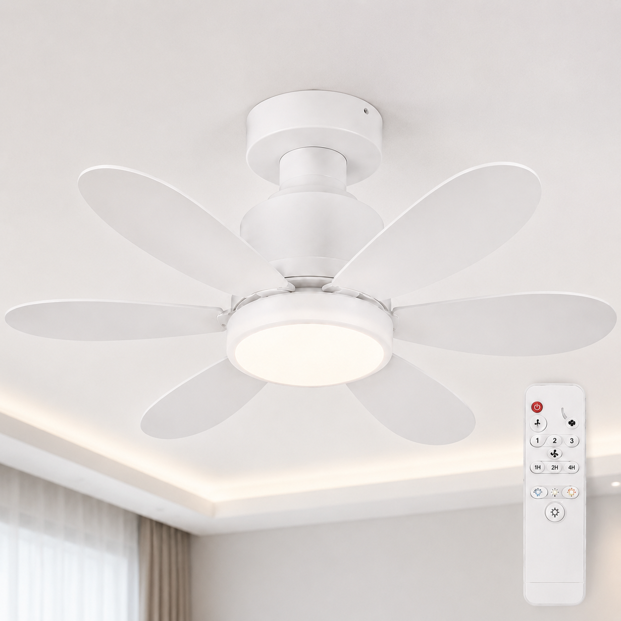 Cata CT-1154 62W 6500K Beyaz Lodos 6 Kanatlı Kumandalı Lambalı Tavan Vantilatörü