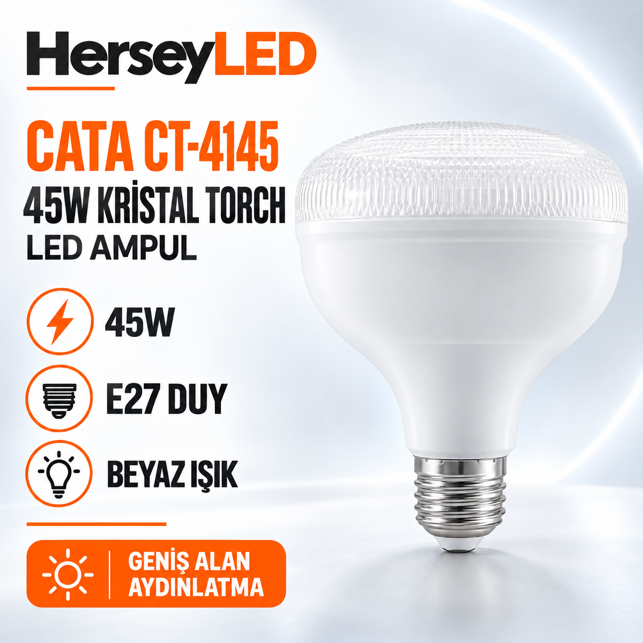 CATA CT-4145 45Watt  Kristal Led Torch Ampul E27 Beyaz ışık
