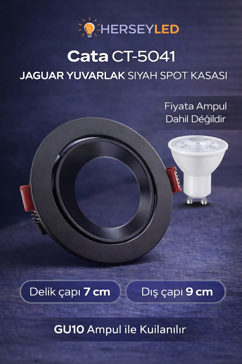 Cata CT-5041 Jaguar Yuvarlak Siyah Spot Kasası
