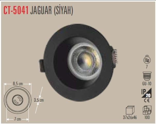 Cata CT-5041 Jaguar Yuvarlak Siyah Spot Kasası