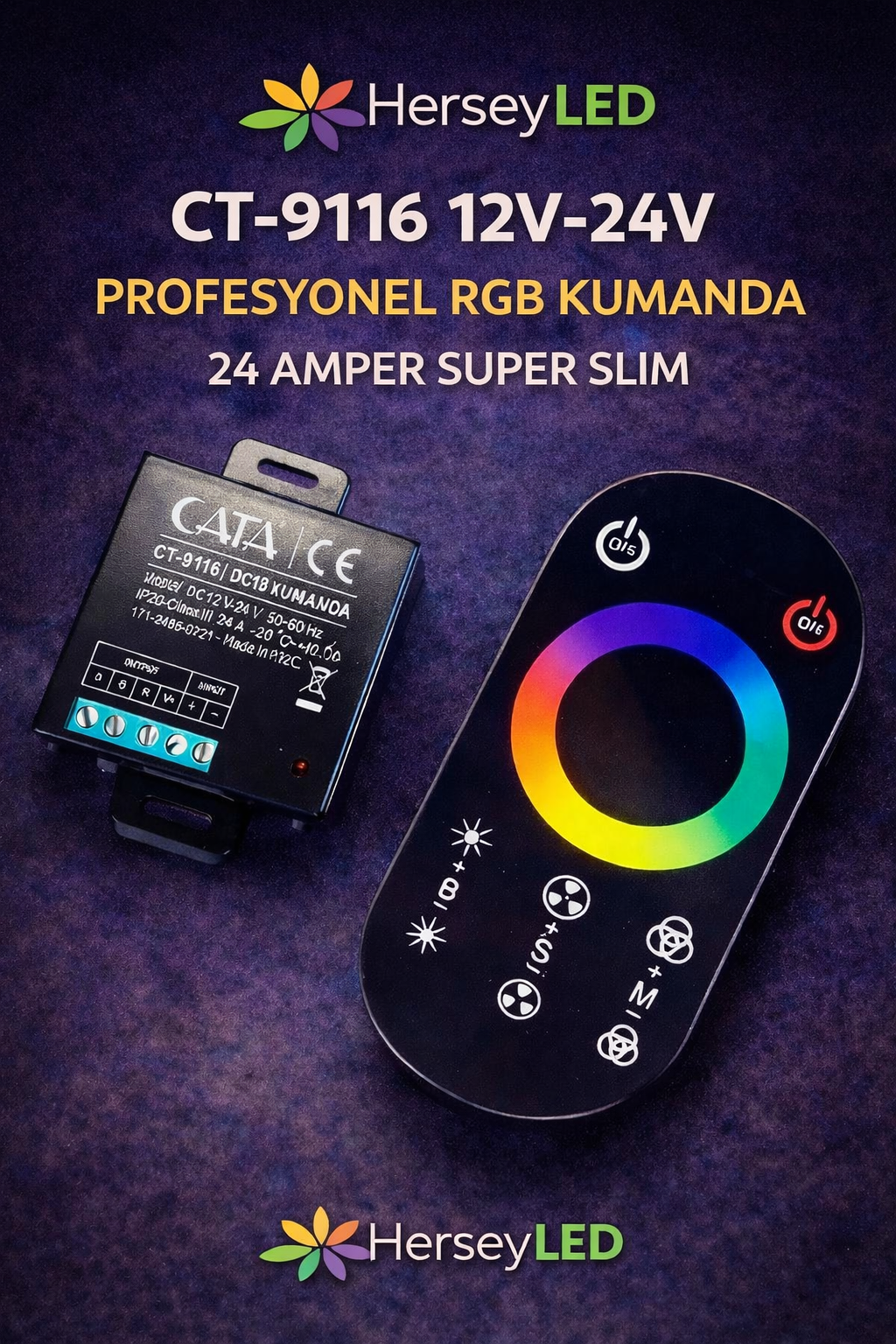 CT-9116 PROFESYONEL RGB KUMANDA 24 AMPER SUPER SLIM