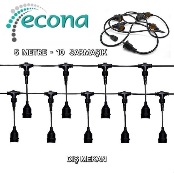ECONA 5 METRE 10 DUY SARMAŞIK DIŞ MEKAN EKLENEBİLİR DUY ECN-3065