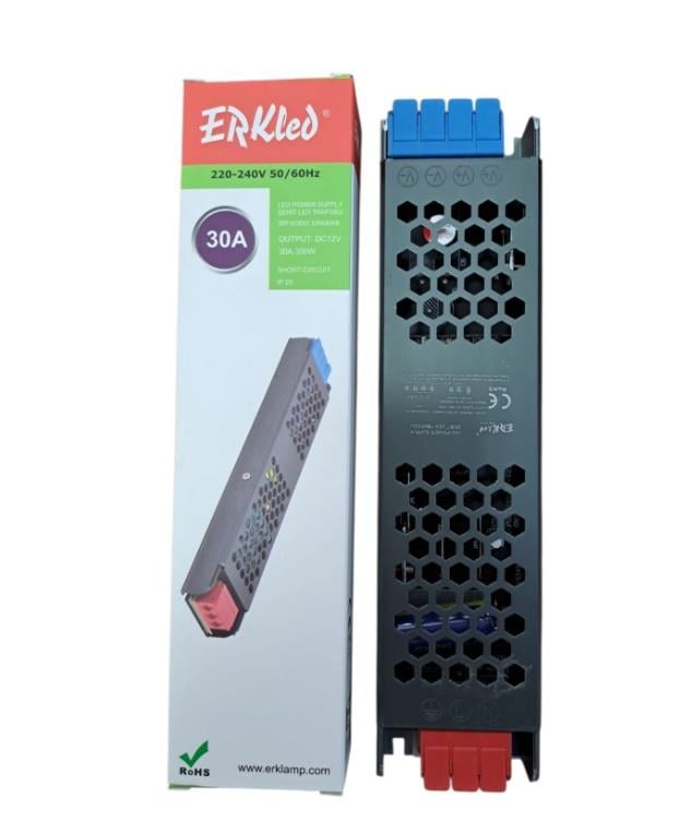 ERKLED ULTRA SLİM 12V IP20 350W 30 AMP LED TRAFO ERK-4008