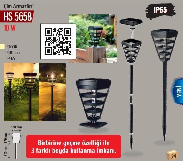 Helios Opto 10 W Çim Armatürü 3 Renk Fonksiyonlu HS 5658