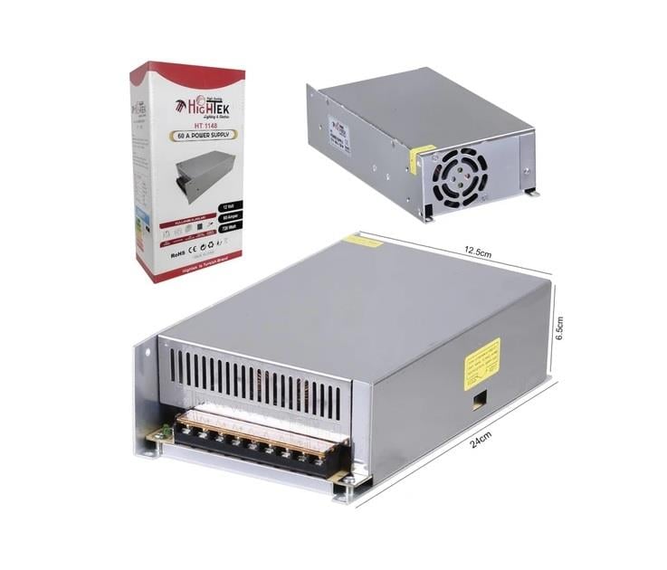 Hıghtek HT-1148 Metal Kasa Adaptör 12 Volt 60 Amper