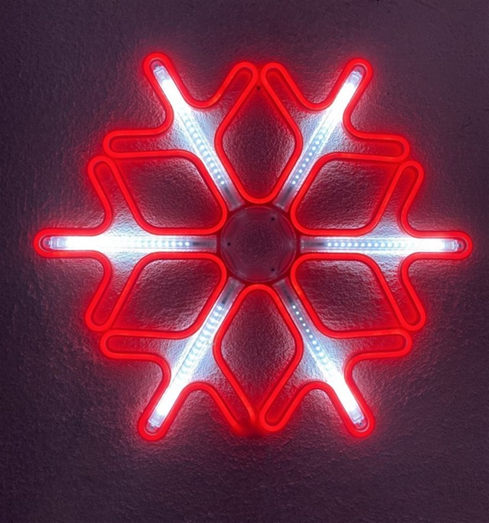 LED IŞIKLI KAR TANESİ KIRMIZI