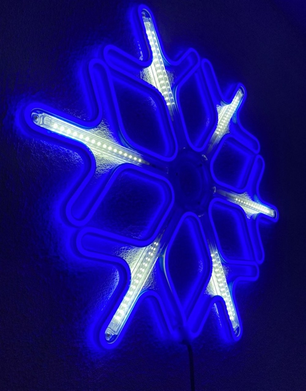 LED IŞIKLI KAR TANESİ MAVİ