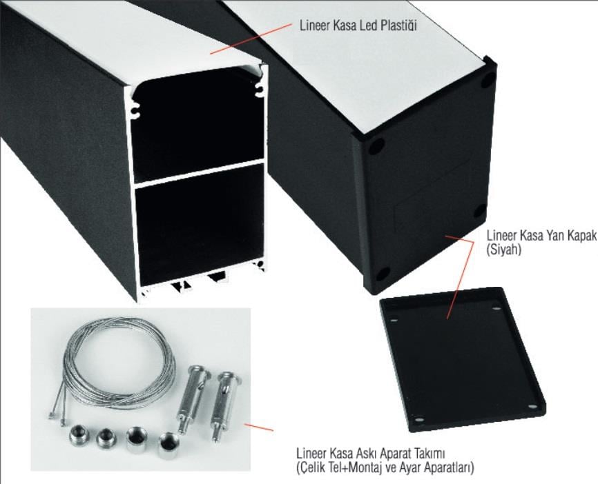 LİNEER PROFİL ANTRASİT 6MT BOY + KAPAK