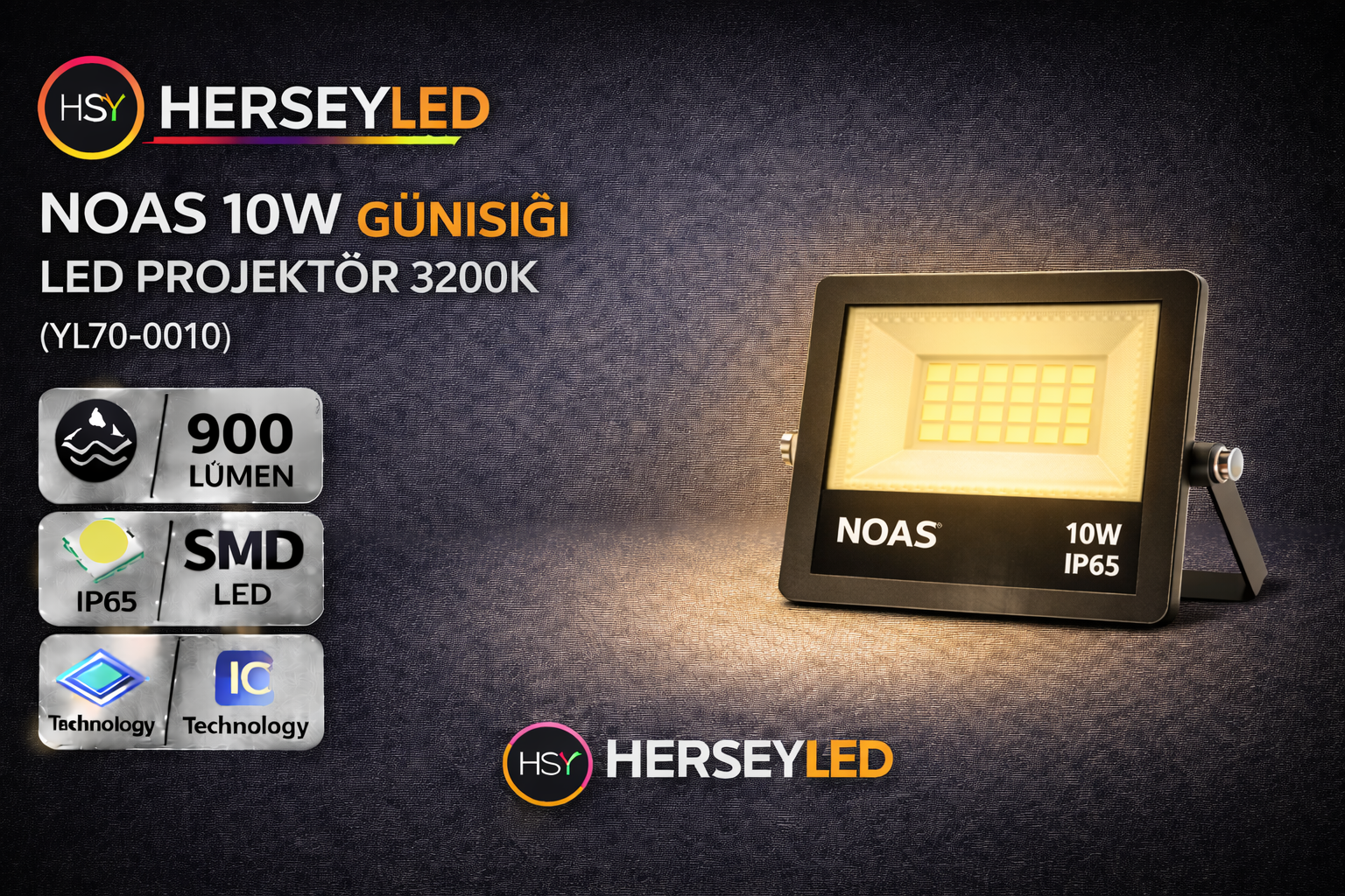 NOAS 10W GÜNIŞIĞI LED PROJEKTÖR 3200K YL70-0010 G
