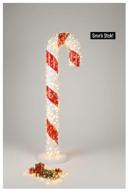 YILBAŞI LED BASTON ŞEKER DEKOR ( 2,00MT ) BÜYÜK BOY BASTON ŞEKER (ALS-200BS )