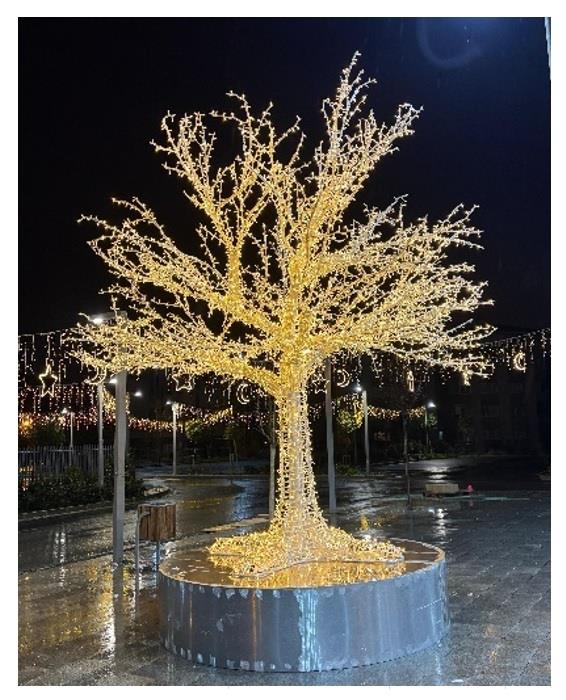 YILBAŞI LED DEKOR - LED IŞIKLI YILBAŞI AĞACI ( 600 CM )+ ALT PLATFORM - HAZIR DEKOR KOLAY KURULUM