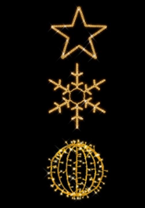 YILBAŞI LED DEKOR - LED IŞIKLI YILDIZ  ( 45 CM )