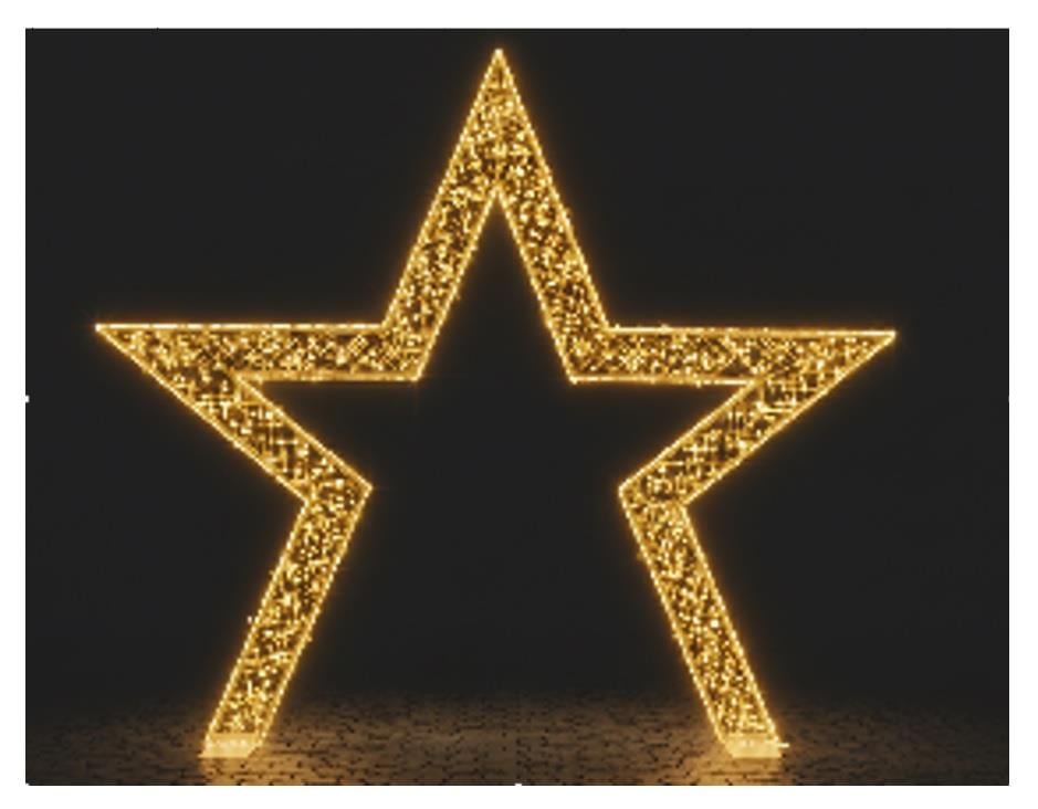 YILBAŞI LED DEKOR ( 350 CM ) YILDIZ DEKOR  ( 3D ) - HAZIR DEKOR KOLAY KURULUM