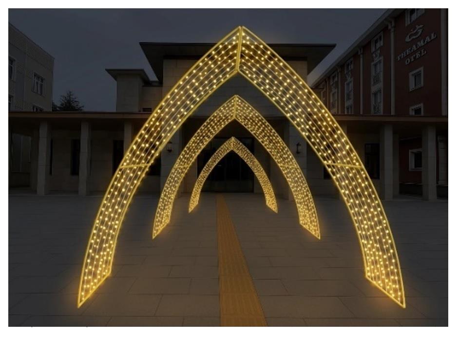 YILLBAŞI LED DEKOR - GİRİŞ TAKI - 3D ( 4,5 MT X 4,5 MT )