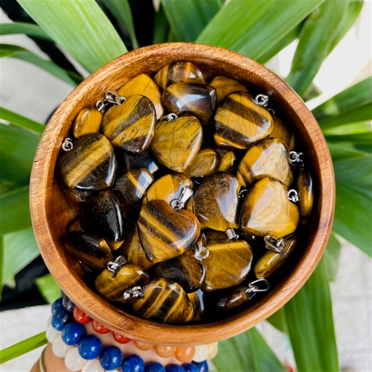 Kaplan Gözü Kalp Kolye Ucu