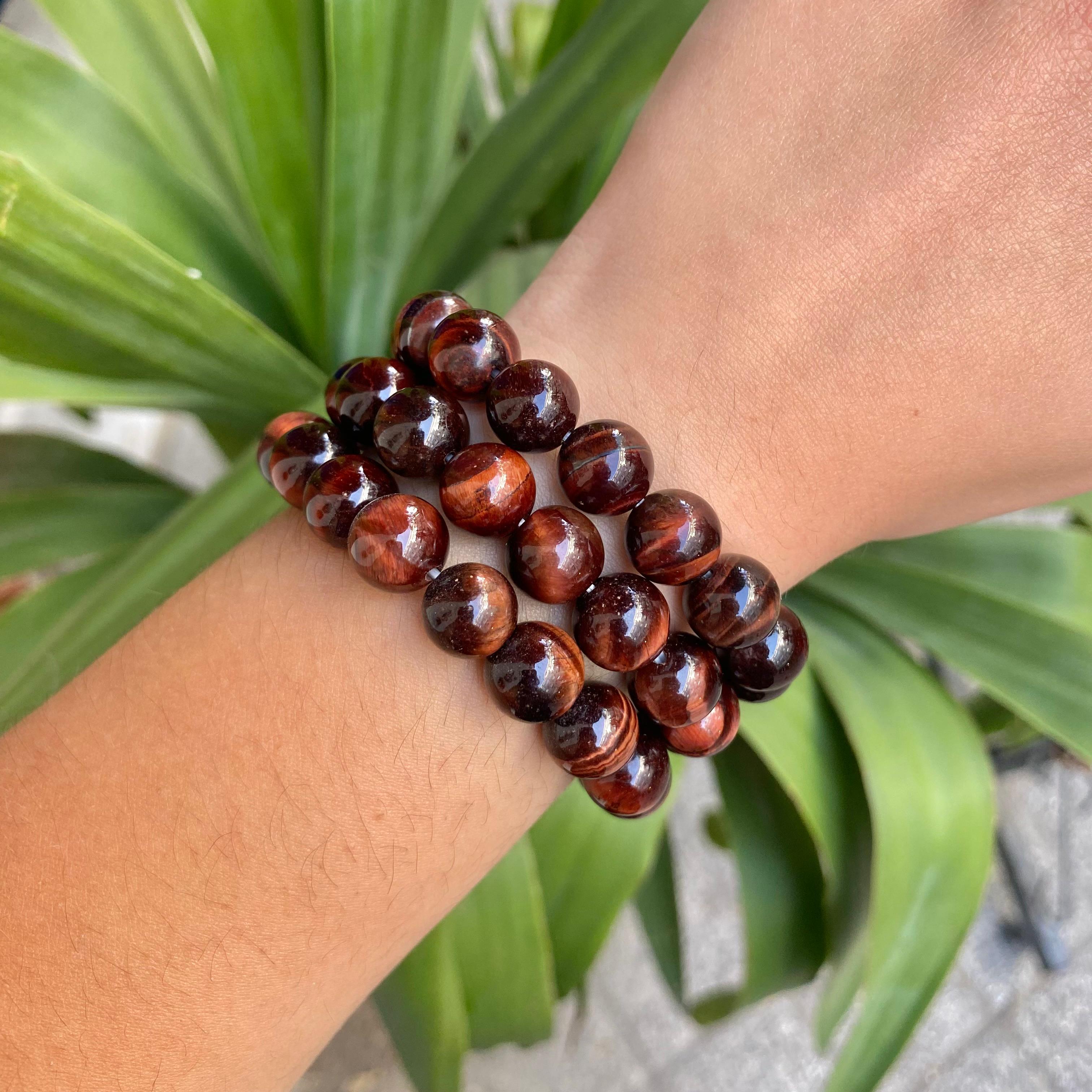 Kırmızı Kaplan Gözü Bileklik 10mm