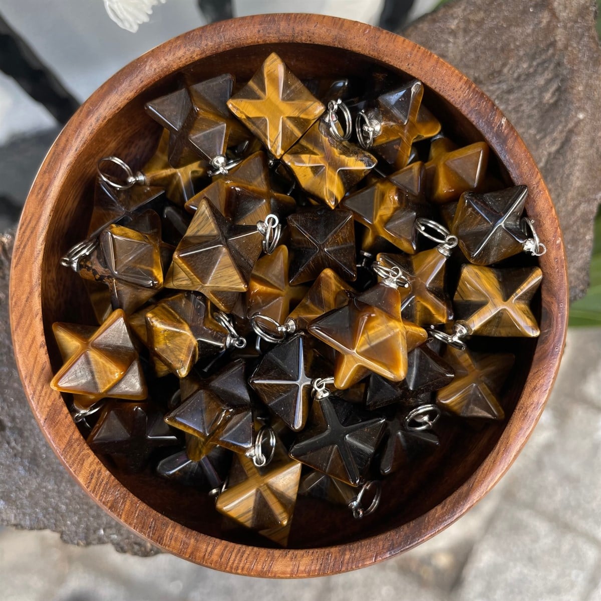 Merkaba Kaplan Gözü Kolye Ucu