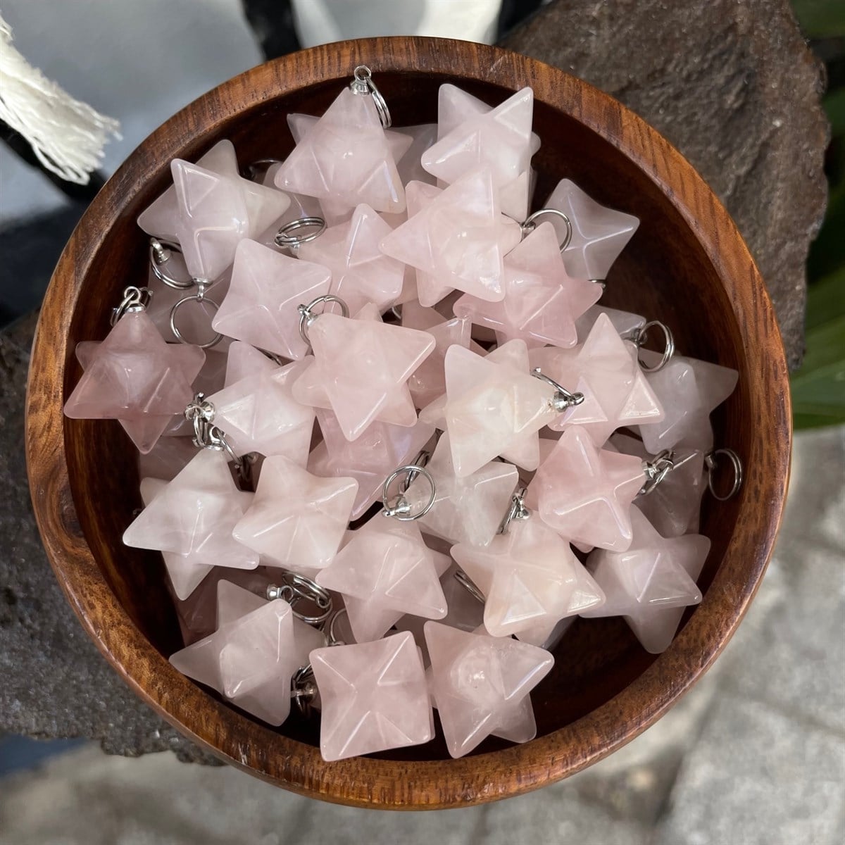 Merkaba  Pembe Kurvas Kolye Ucu