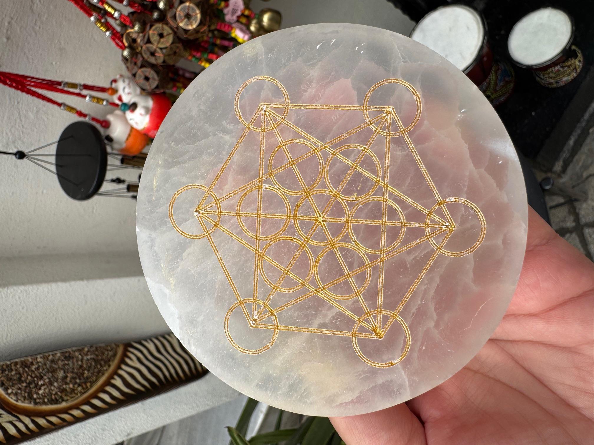 Metatron Küpü Selenit Taşı