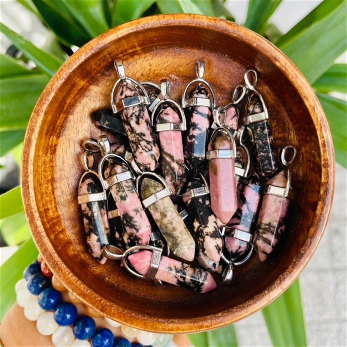 Rodonit Değnek Kolye Ucu 