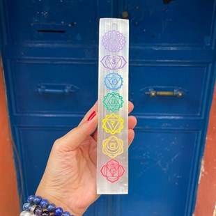 7 Çakra Selenit Taşı Renkli