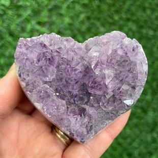 Doğal Ametist Kalp Kütle