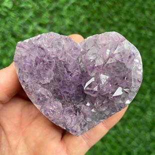 Doğal Ametist Kalp Kütle