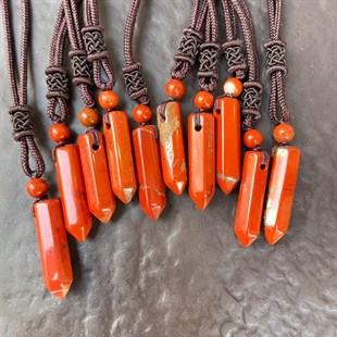 Red Jasper Kolye Ucu (Ayarlanabilir İpli)