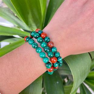 Malahit ve Red Jasper Bileklik
