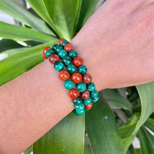 Malahit ve Red Jasper Bileklik