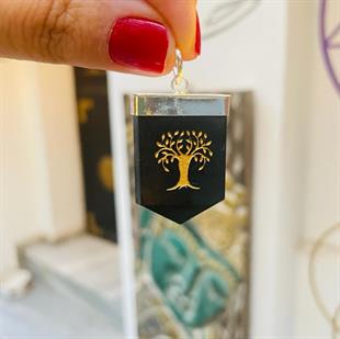 Shungit Kolye Ucu Hayat Ağacı