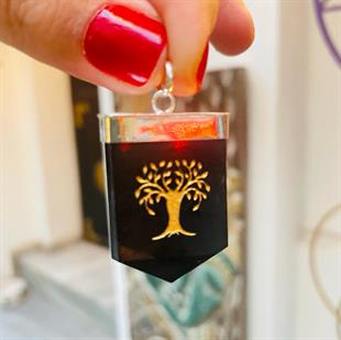 Shungit Kolye Ucu Hayat Ağacı