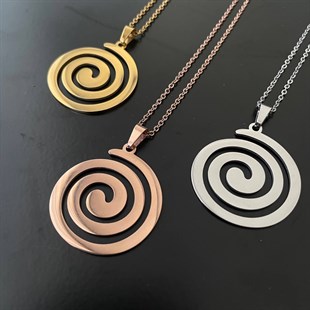 Spiral Kolye Ucu (Zincir hediyeli)