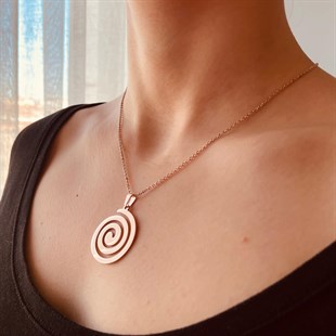 Spiral Kolye Ucu (Zincir hediyeli)