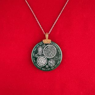 Yemen Zırhı Akik Kolye (Yuvarlak)